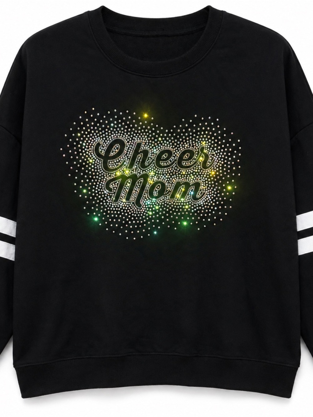 Kids Black 'Cheer Mom' Rhinestone Sweatshirt